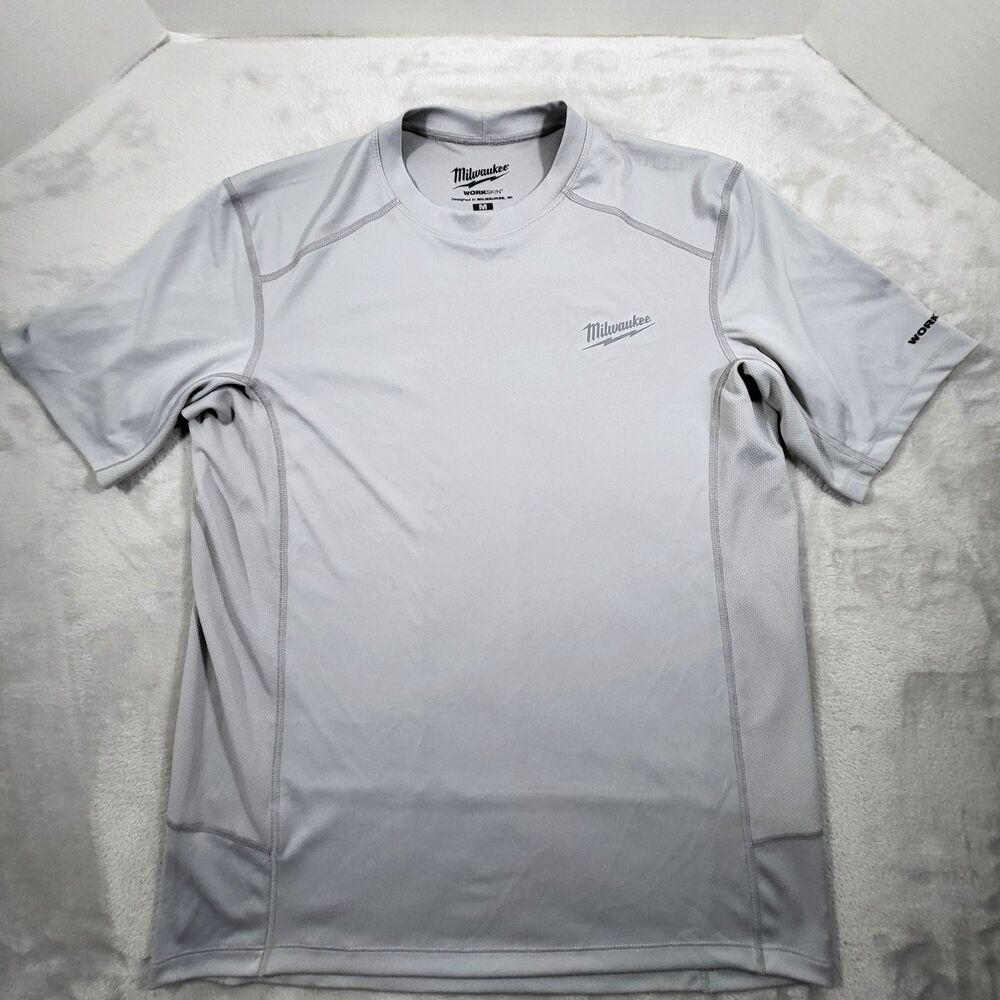 Milwaukee Workskin Shirt Mens Medium Gray Lightweight Performance Work Tee